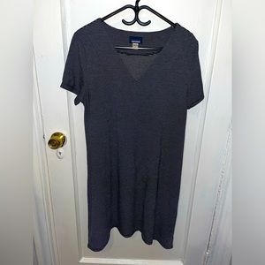 Thin striped black and white Spring/Summer midi dress